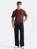 Men's Black Micro Plain Trouser