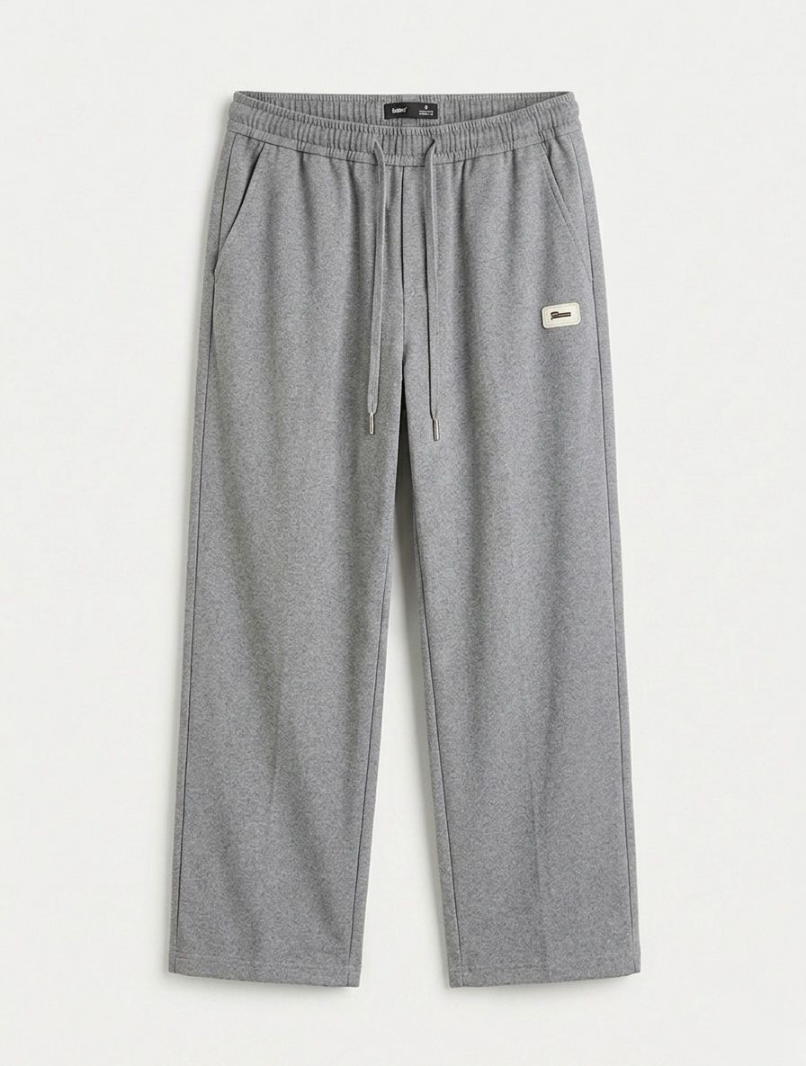 Men's Grey Micro Plain Trouser