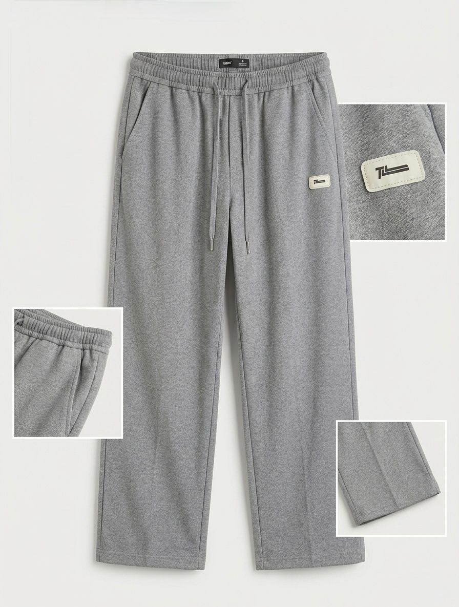 Men's Grey Micro Plain Trouser